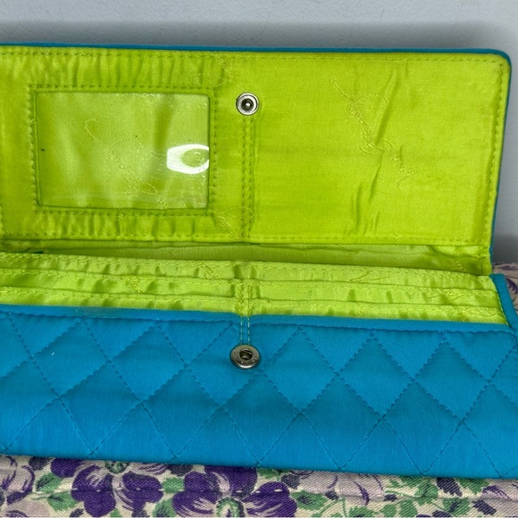 Vera Bradley Quilted Turquoise Shoulder Bag and Wristlet Wallet Phone Purse. - Picture 14 of 16